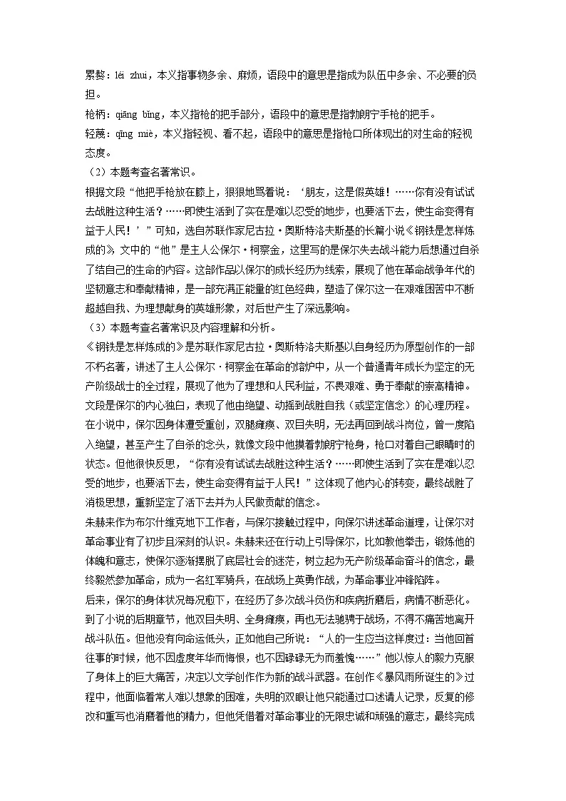 【语文】安徽省池州市青阳县2024-2025学年七年级下学期期末考试试题（解析版）第2页
