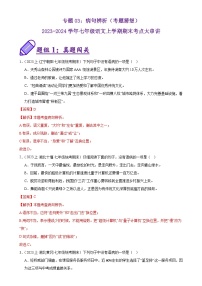 2025学年七年级上册人教版语文期末考点专题03 病句辨析试题解析版
