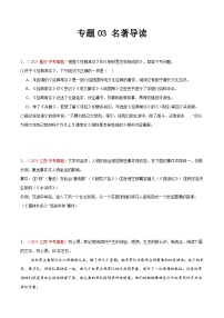 2025年中考语文真题分类汇编（全国通用）专题03 名著导读（第1期）（原卷版）