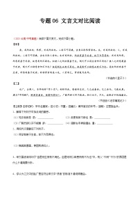 2025年中考语文真题分类汇编（全国通用）专题06 文言文对比阅读（第1期）（原卷版）