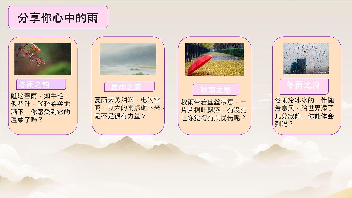 初中  语文  人教部编版（2024）  七年级上册（2024）  第一单元3  雨的四季 课件第6页