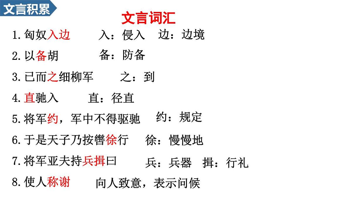 统编版语文八年级上册第25课  周亚夫军细柳 课件第7页