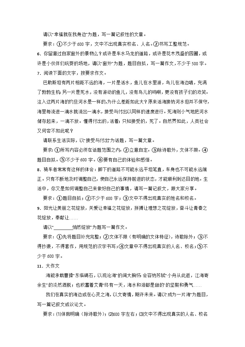 2026年中考语文一轮复习讲练：记叙文题材作文（全国通用）第2页