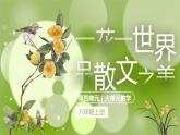 【核心素养】人教部编版语文八年级上册 第四单元大单元教学《一花一世界品散文之美》课件+教案+音视频素材