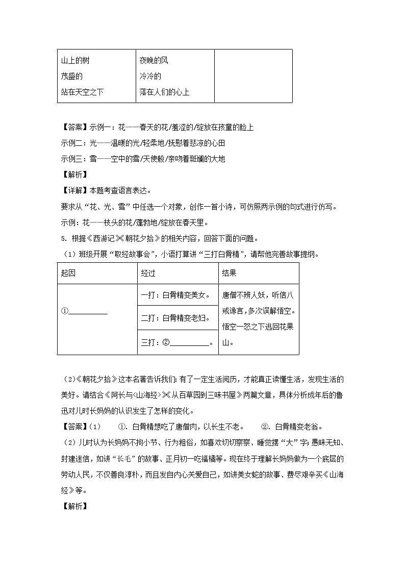 2023-2024学年重庆长寿区七年级上册语文期末试卷及答案第3页