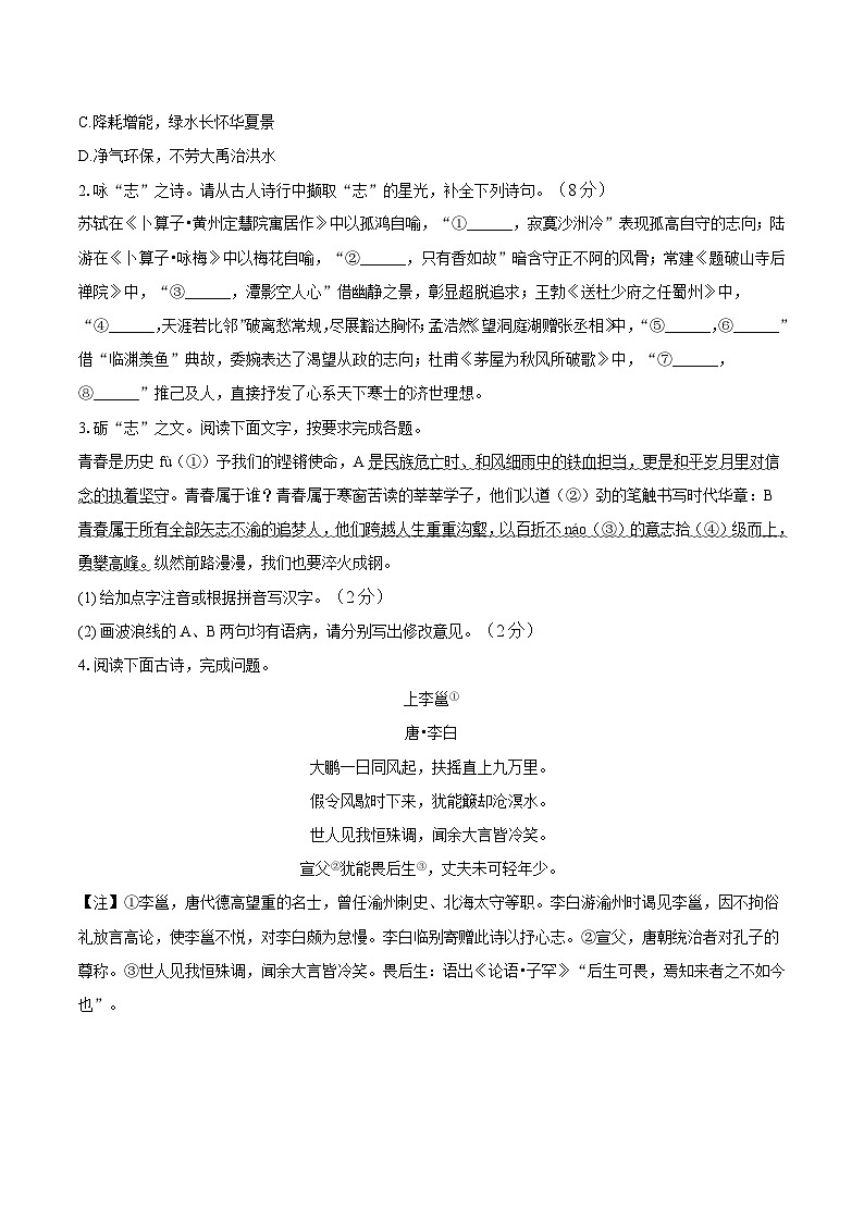 湖北省宜昌市宜都市2024-2025学年八年级下学期期末语文试题（含答案）第2页