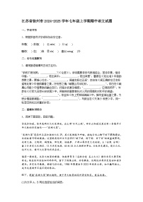 江苏省徐州市2024-2025学年七年级上学期期中语文试题（含答案）