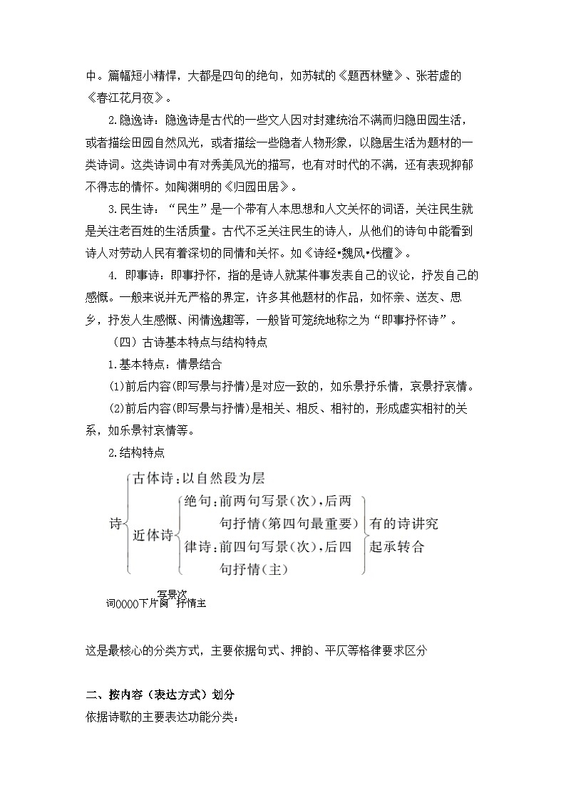 2026年中考语文一轮复习：诗歌鉴赏之诗歌分类 讲义（含练习题及答案）第2页