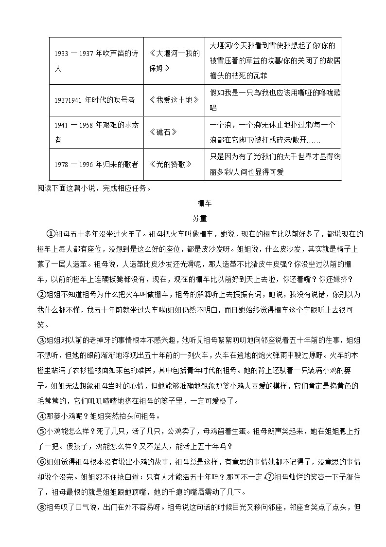 浙江省杭州市2025年九年级上学期语文月考试卷附答案第2页