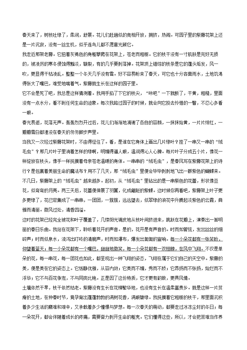 2024-2025学年山西省运城市夏县七年级（下）期末语文试卷（含详细答案解解析）第3页