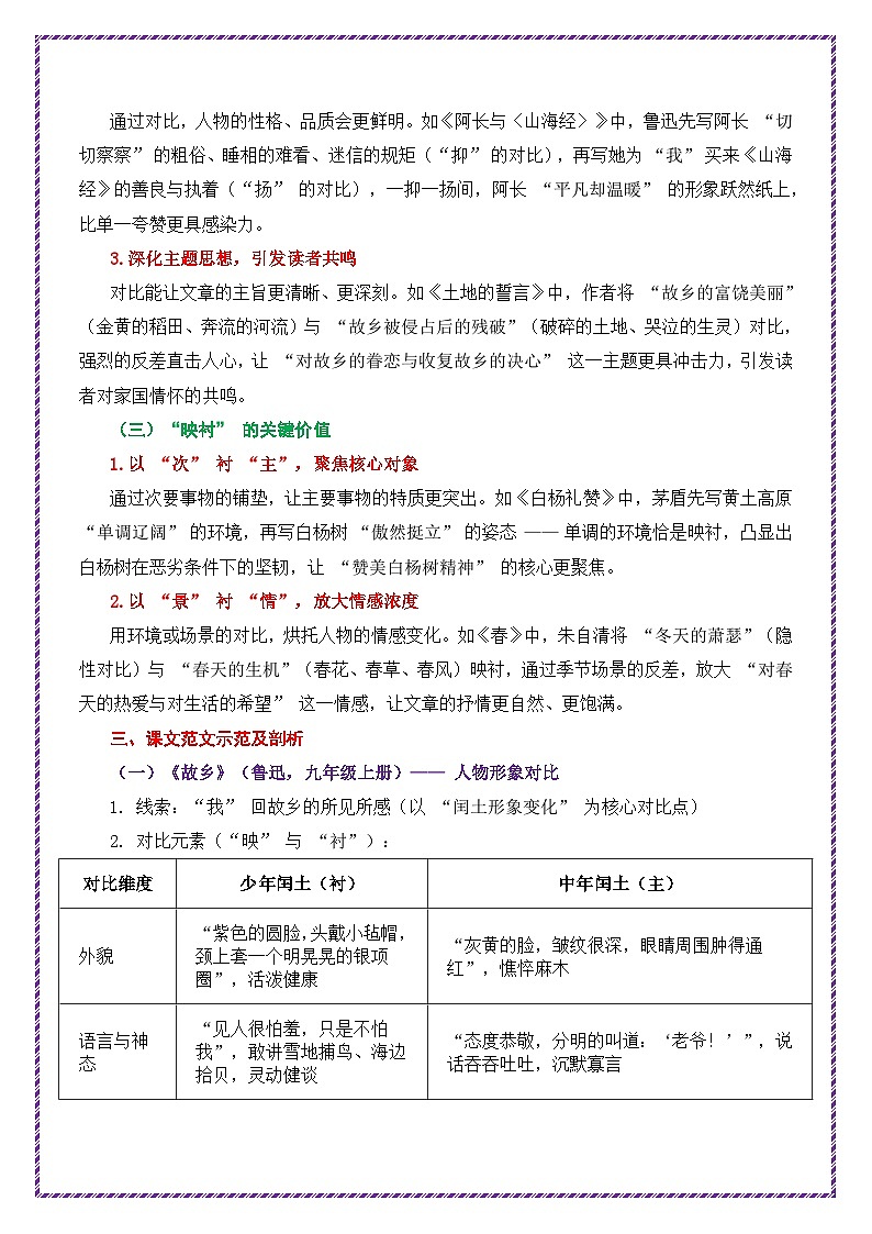 第4讲 谋篇布局之对比映衬-2026年中考语文作文之跟着课文学写作专题讲练（全国通用）第2页