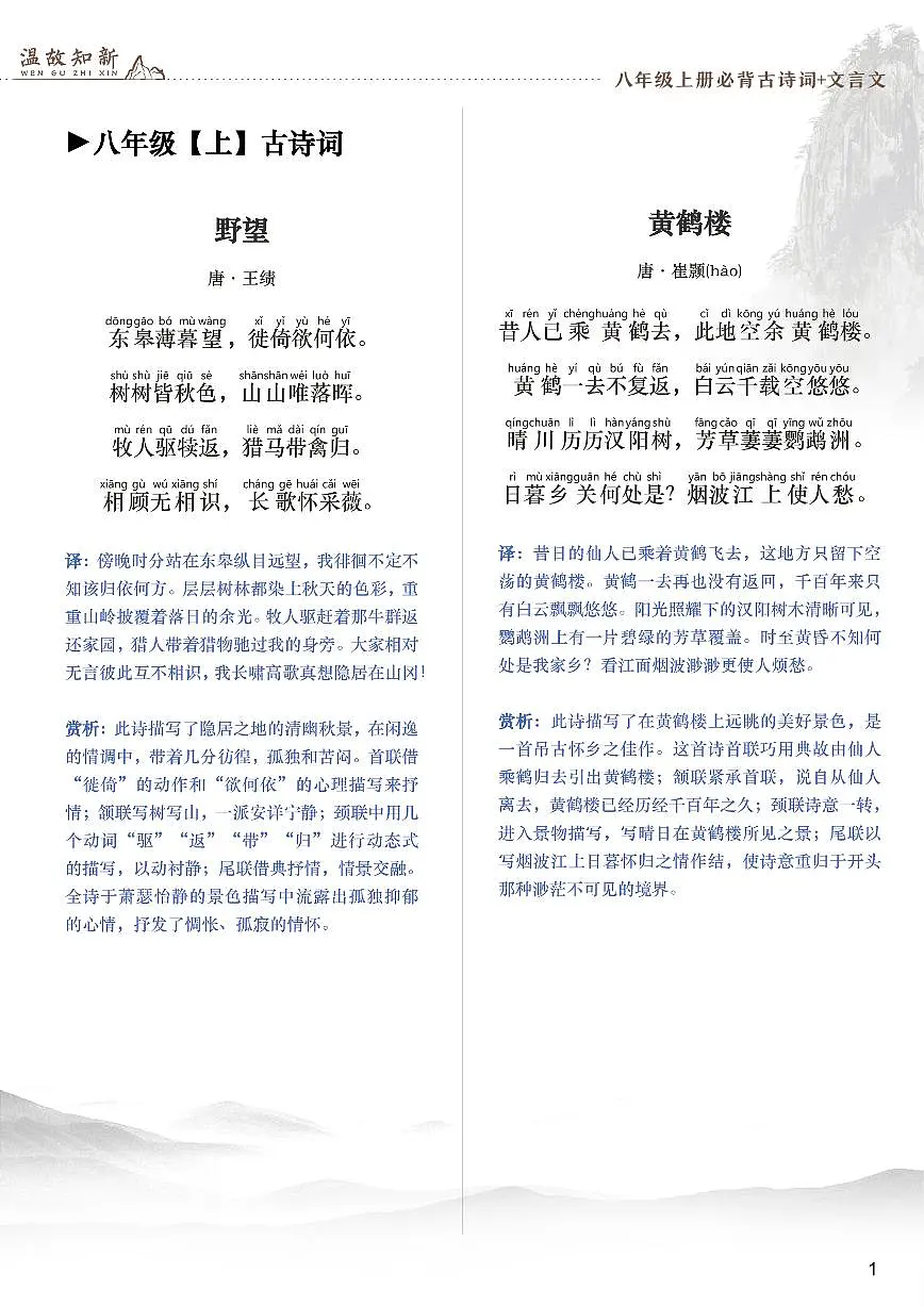 人教版八年级上册语文期末专项复习古文+文言文知识点汇总第2页
