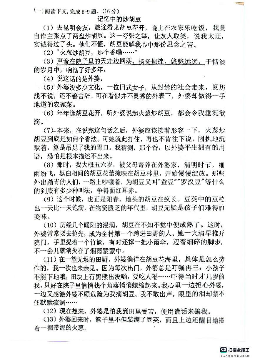 河南省信阳市罗山县实验中学2024-2025学年九年级上学期9月月考语文试题第3页