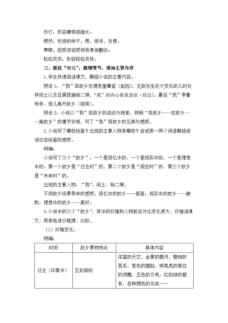 新人教部编版初中语文九上 4-15《故乡》核心素养教案（第1课时）第2页