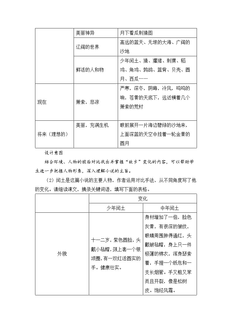 新人教部编版初中语文九上 4-15《故乡》核心素养教案（第1课时）第3页
