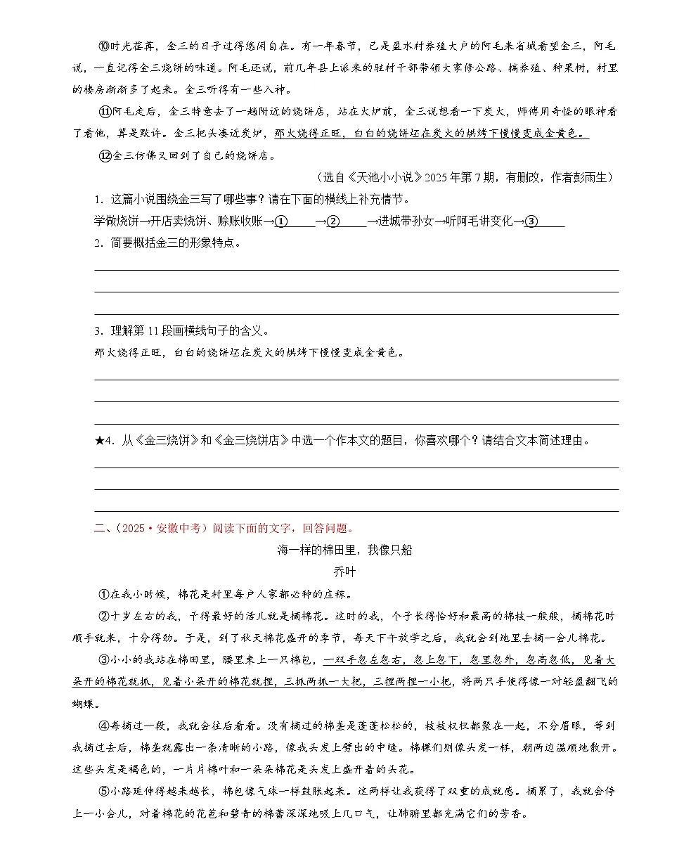 2026年中考语文专项指导与高效训练：理解和欣赏现代文阅读中的标题（全国通用）第2页