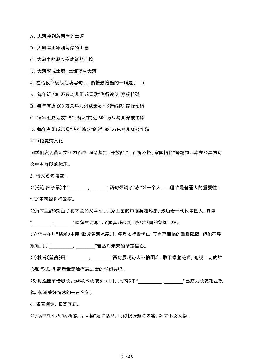 【2025届】山东东营初中学业水平考试中考语文真题试题【原卷+解析】第2页