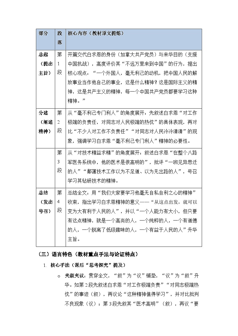 第四单元第13课《纪念白求恩》知识点总结与同步练习试卷（含答案）统编版语文七年级上册第2页