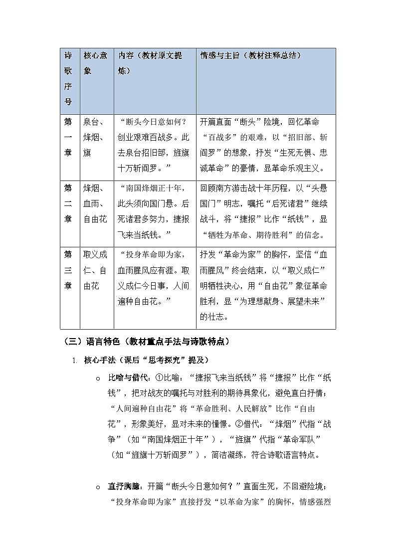 第四单元第15课《梅岭三章》知识点总结与同步练习试卷（含答案）统编版语文七年级上册第2页