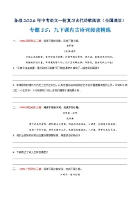 2026年中考语文文言文专练专题15：九下课内古诗词阅读精练(学生版+解析)