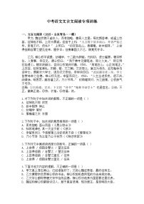 2025-2026年中考语文文言文阅读专项训练（含解析）