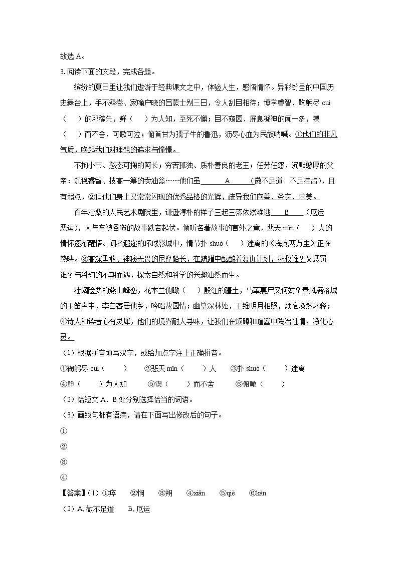 江苏省徐州市沛县第三学区2024-2025学年七年级下学期期末考试语文试卷（解析版）第2页
