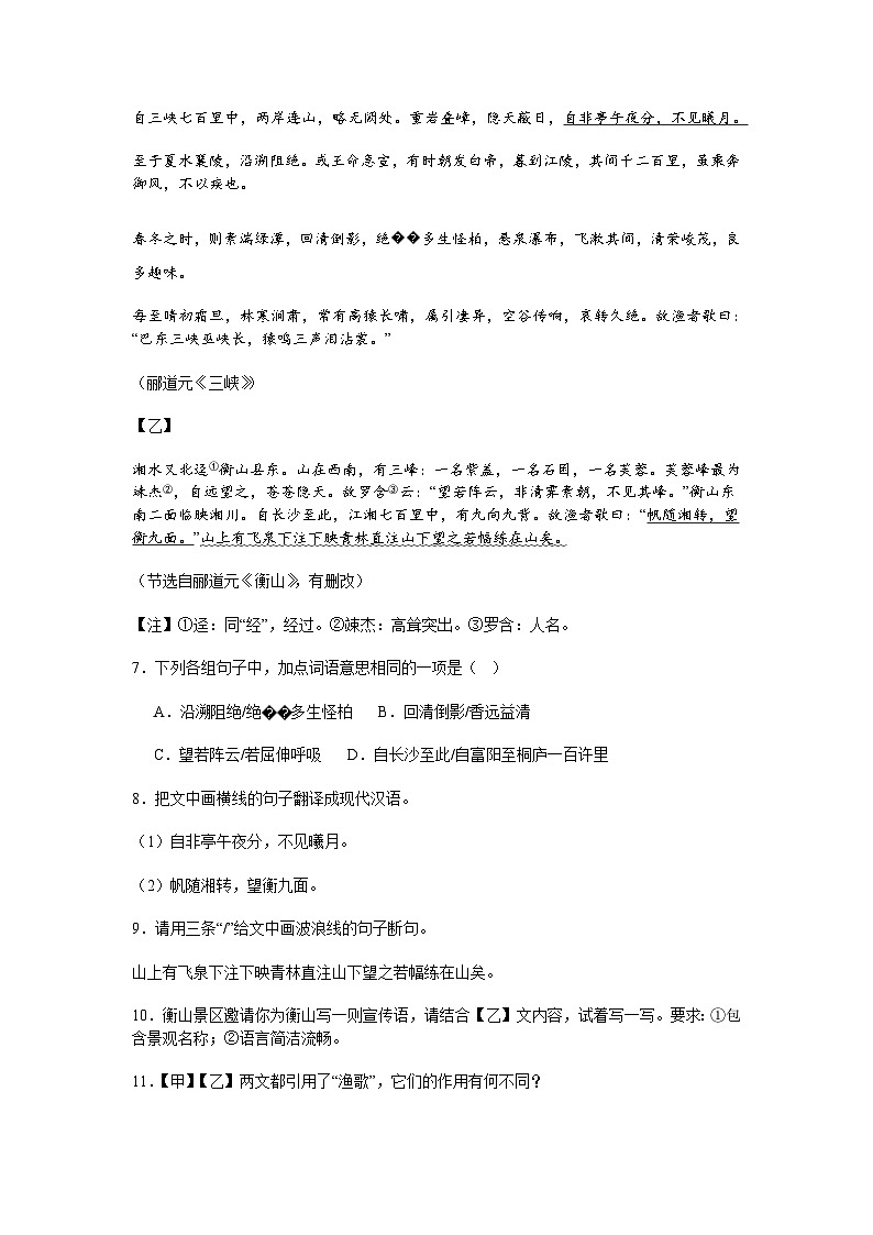 广东省云浮市罗定市2024-2025学年八年级上学期期中语文试题（含答案）第3页