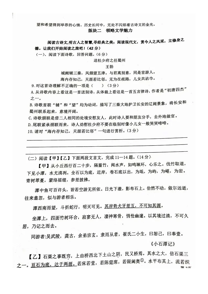 01 黑龙江省大庆市龙凤区2024-2025学年八年级上学期11月期中-语文试题（Word版）第3页