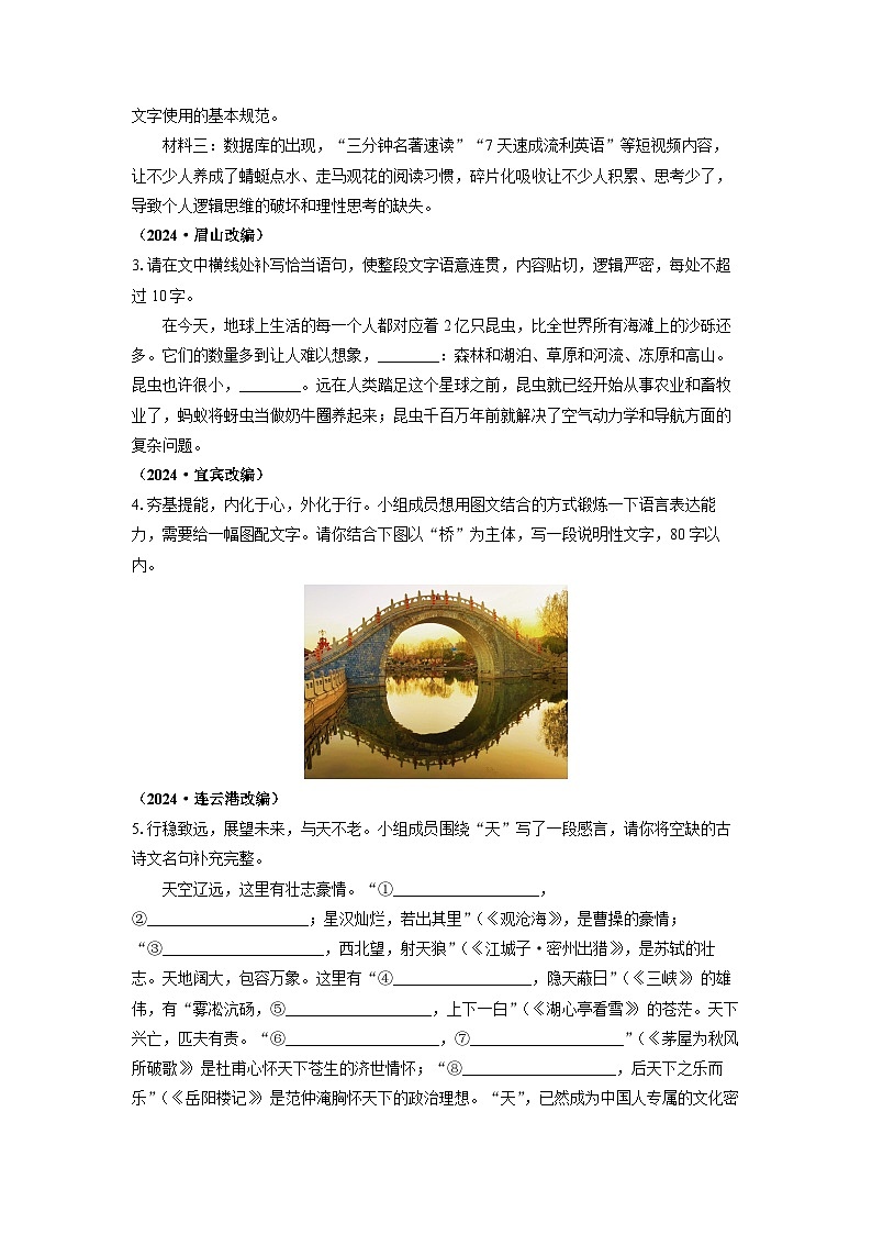 河南省平顶山市鲁山县五所学校2025年中考三模考试语文试卷（学生版）第2页