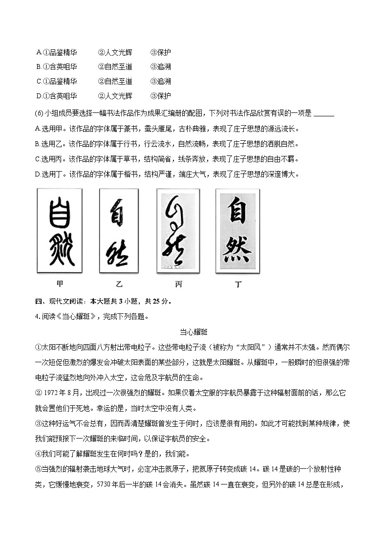2024-2025学年北京市海淀区八年级（下）期末语文试卷（含详细答案解析）第3页