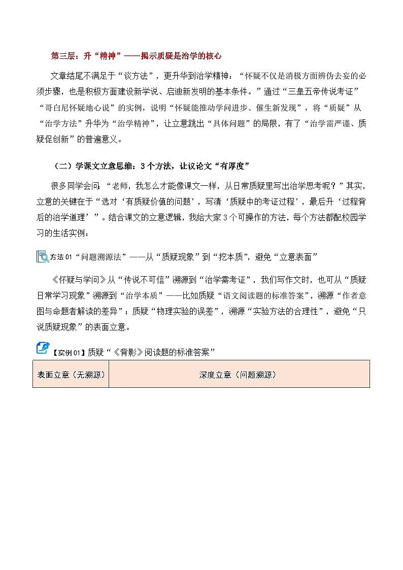 第14讲 跟着《怀疑与学问》学写作（讲义）-2025-2026学年九年级语文上册（统编版）第3页
