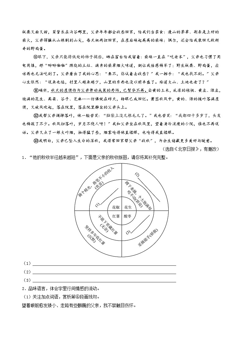 专题07 散文阅读（期中真题汇编，深圳专用）（原卷版）第2页