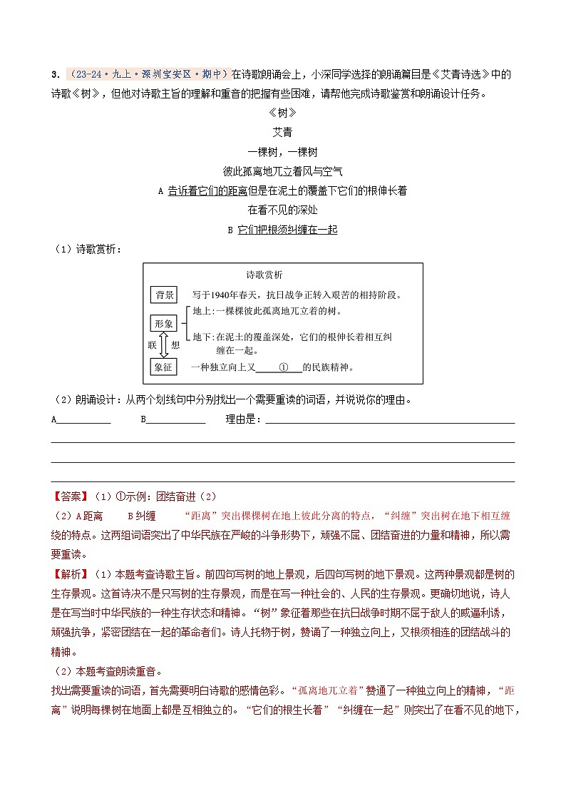 专题08    名著阅读（期中真题汇编，深圳专用）（解析版）第3页