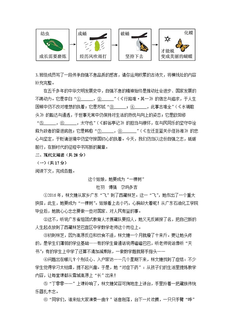 河南省新乡市2025-2026学年九年级上学期第一次月考考试语文试题（学生版）第2页