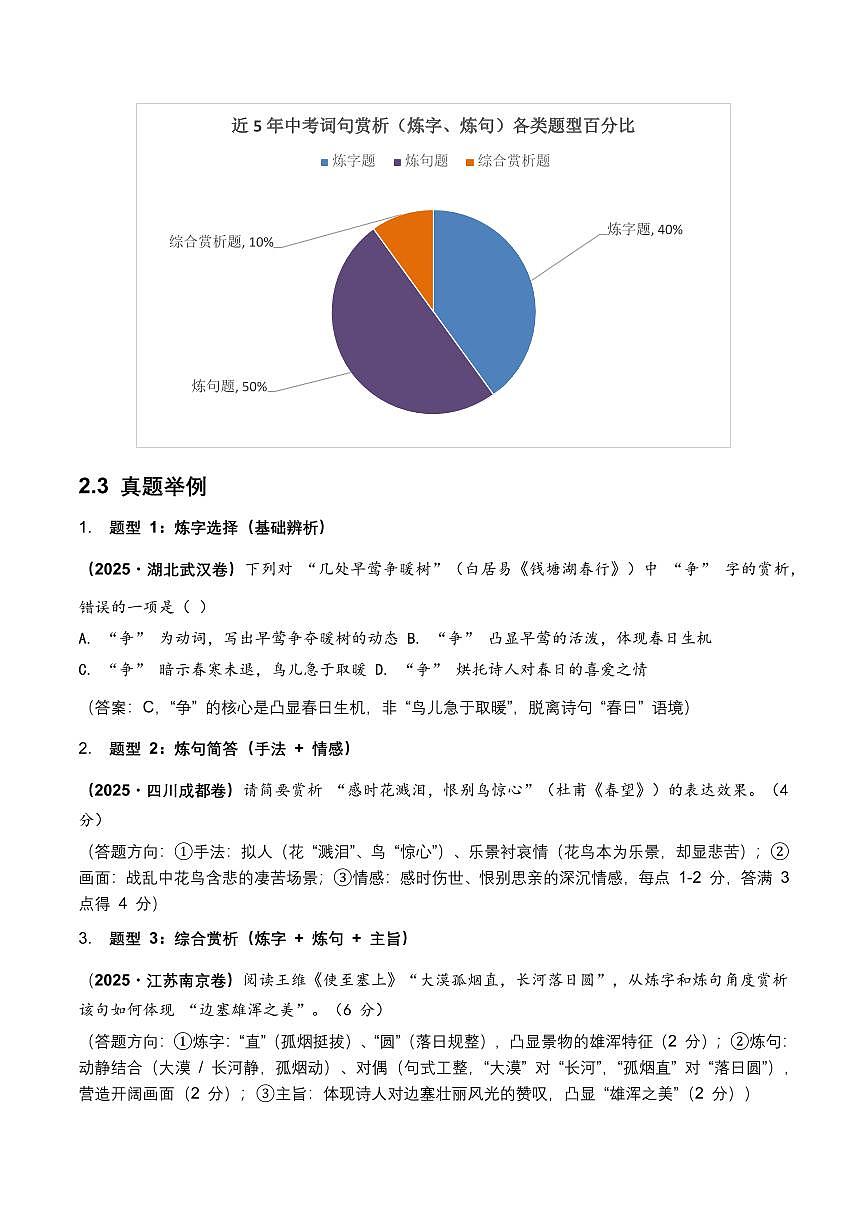 词句赏析(炼字、炼句)(原卷)第2页