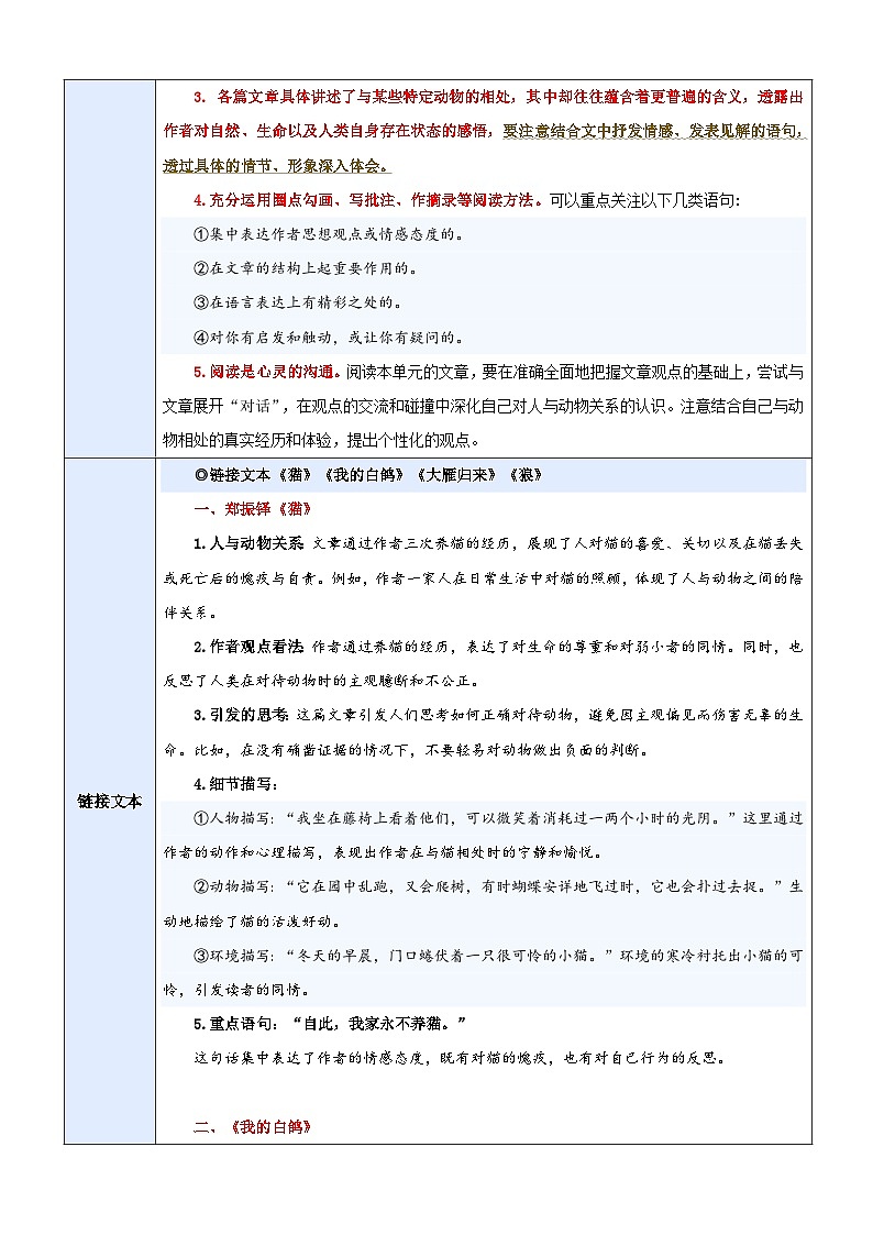 第五单元 人与动物主题阅读（讲义）（原卷版）第2页