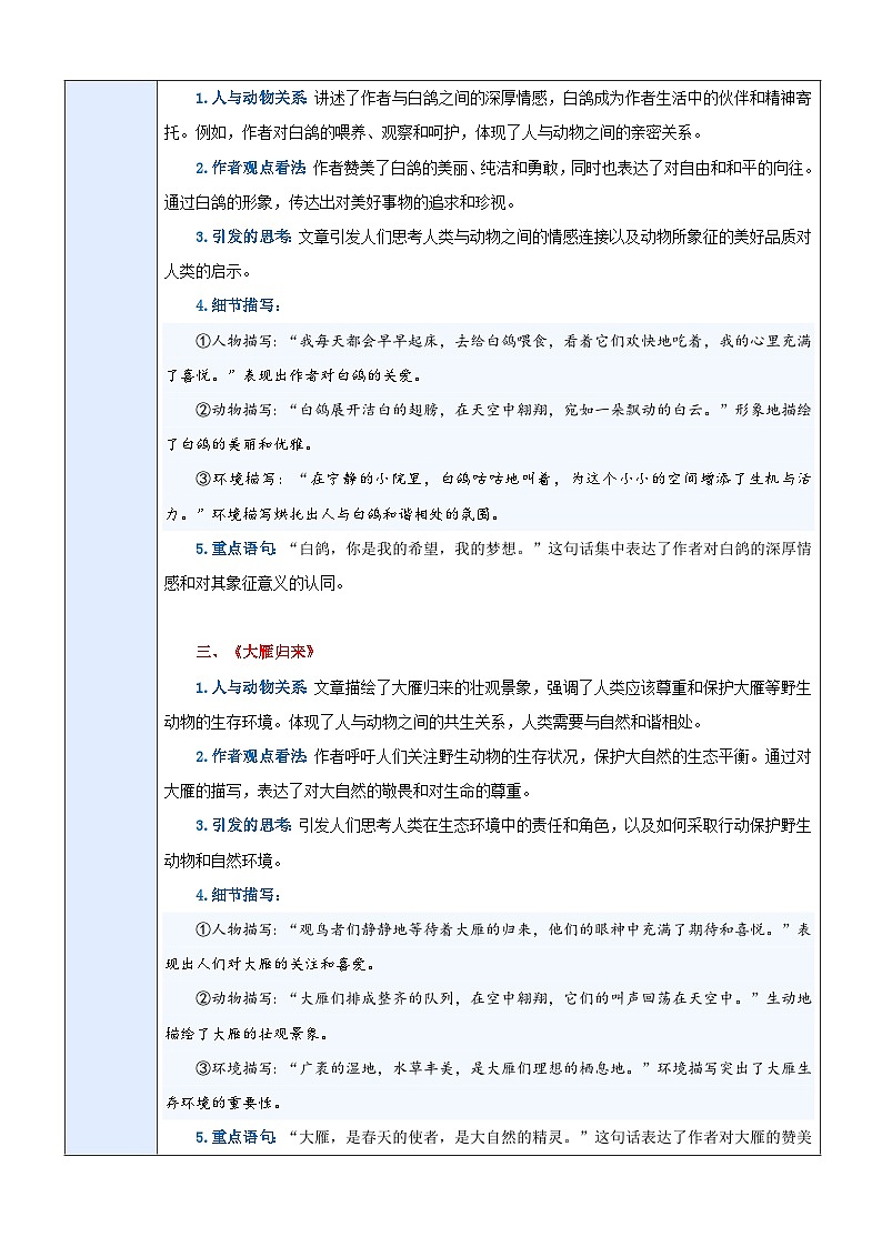 第五单元 人与动物主题阅读（讲义）（原卷版）第3页