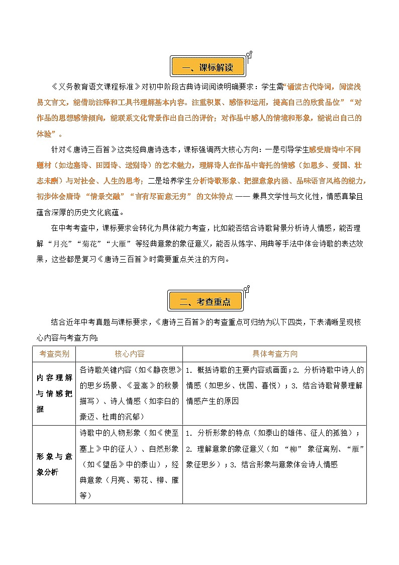 第03讲《唐诗三百首》整本书阅读(讲义）-2026年中考语文一轮复习名著阅读讲练(全国通用)第2页
