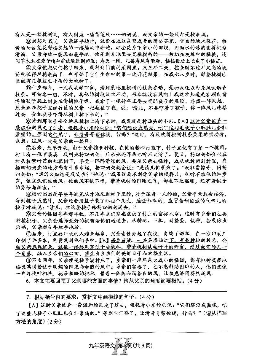 河南省南阳市唐河县2022-2023学年九年级上学期期中考试语文试卷第3页