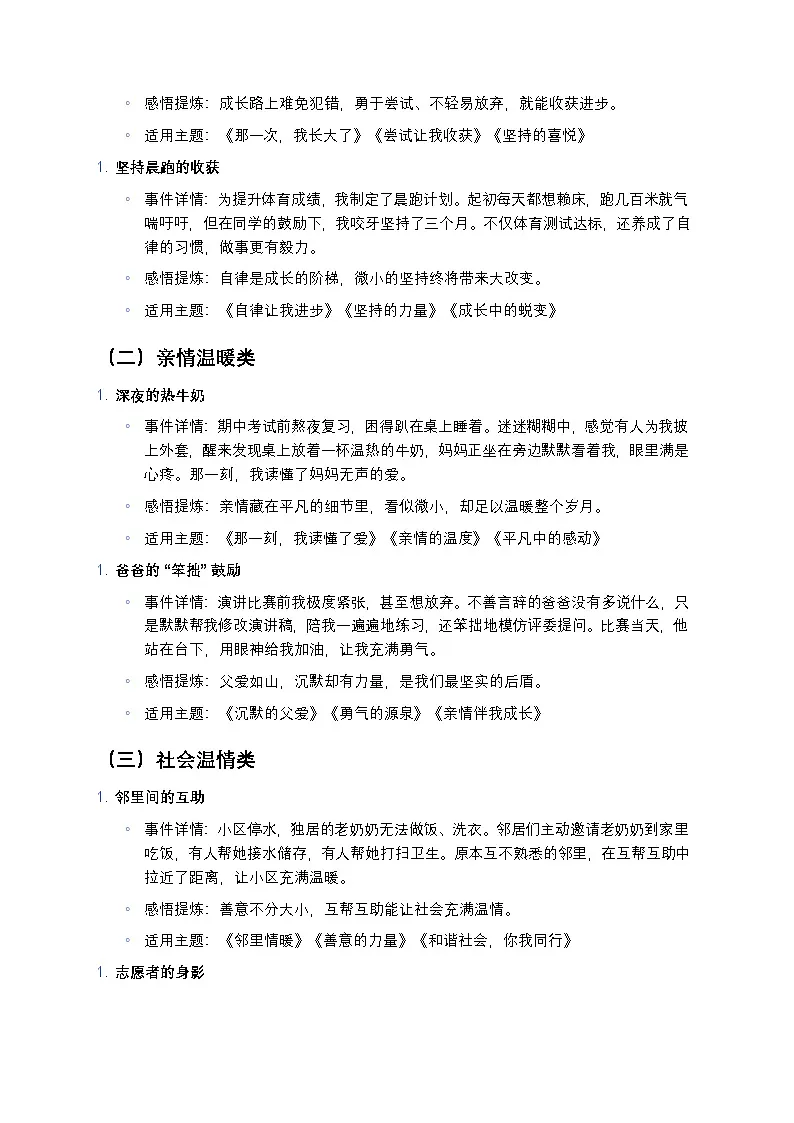 【初中语文】万能作文素材练习大全（人物+事件+名言+实用模板）第3页