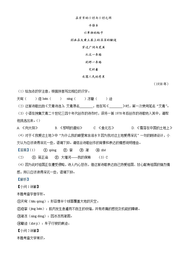 安徽省合肥第一六八中学教育集团2025-2026学年九年级上学期期中语文试题（含答案）第2页