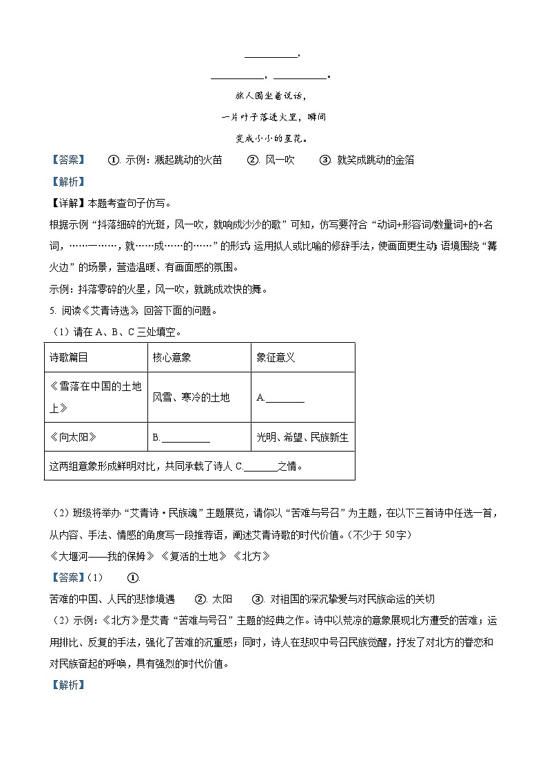 重庆市育才中学校教共体2025-2026学年九年级上学期第二次月考语文试题（含答案）（解析版）第3页