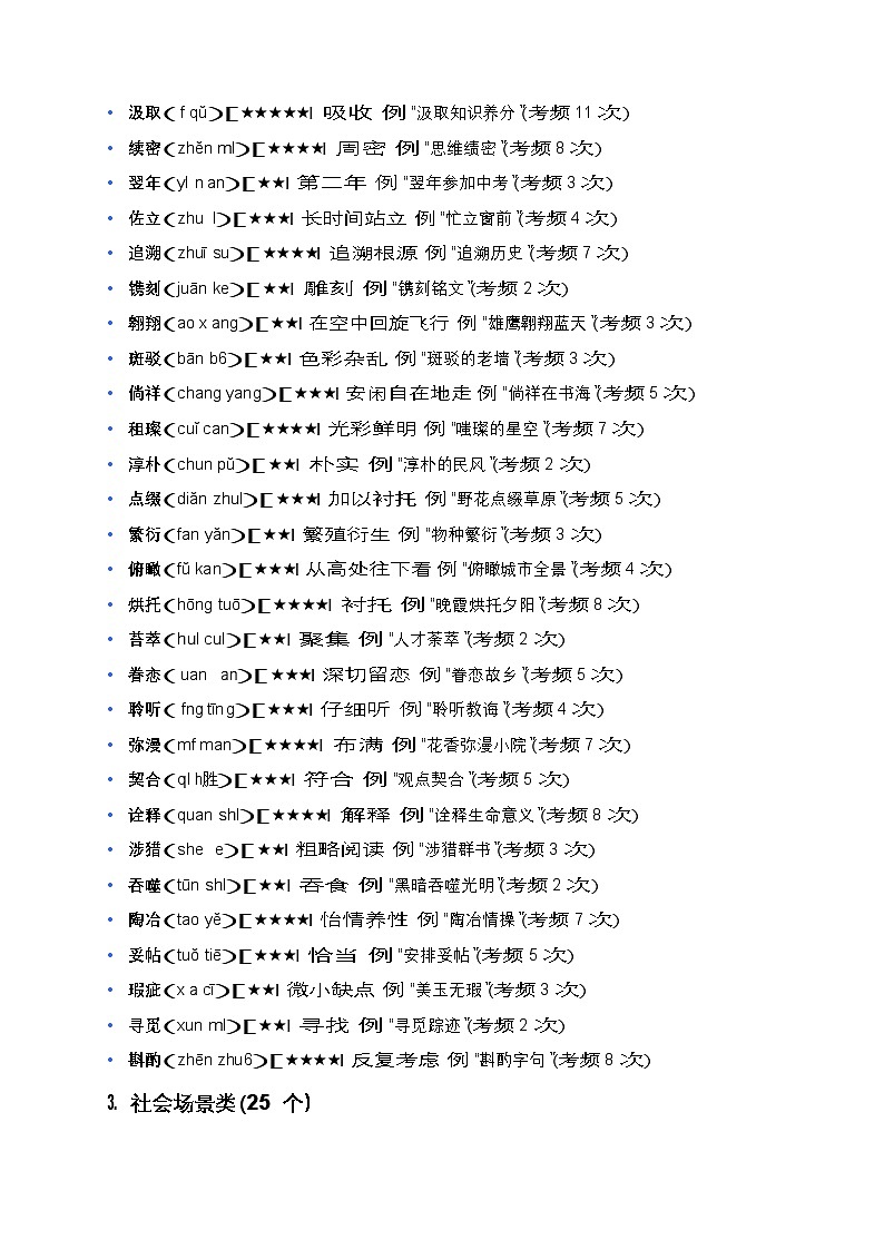 全国各地中考语文词语成语运用——高频考点+高频易错点练习第3页