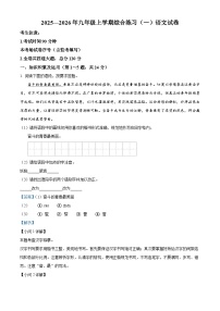 黑龙江省龙东地区2025-2026学年九年级上学期期中语文试题（含答案及解析）