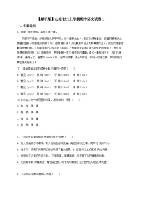 【解析版】山东初二上学期期中语文试卷1
