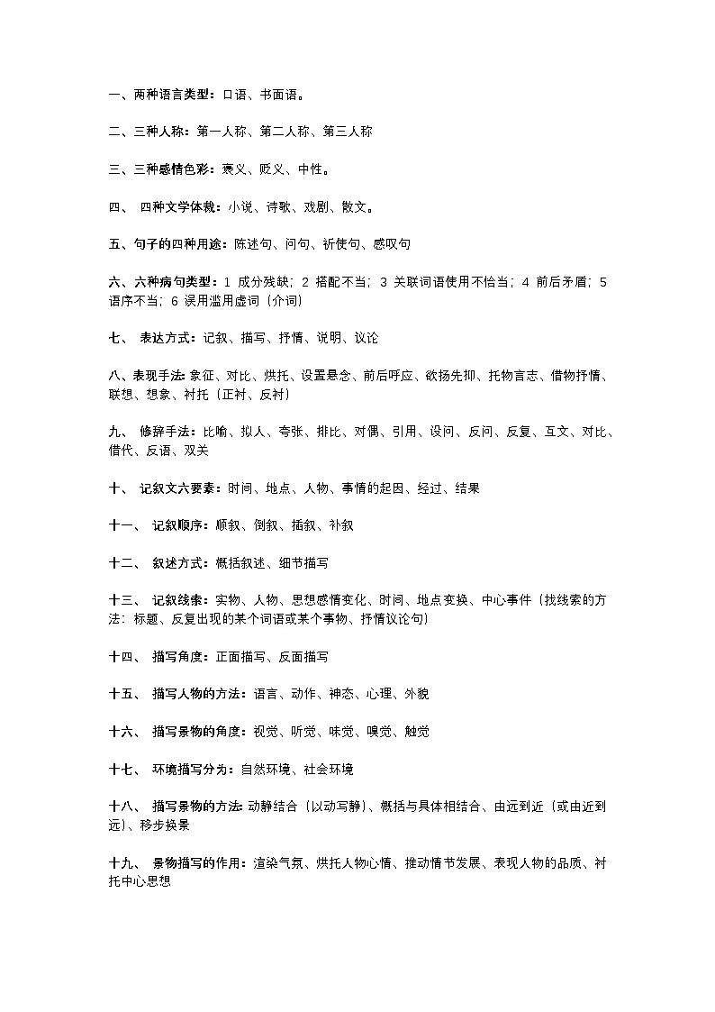 2025年初中语文中考专题复习学案：36条常考知识点第1页