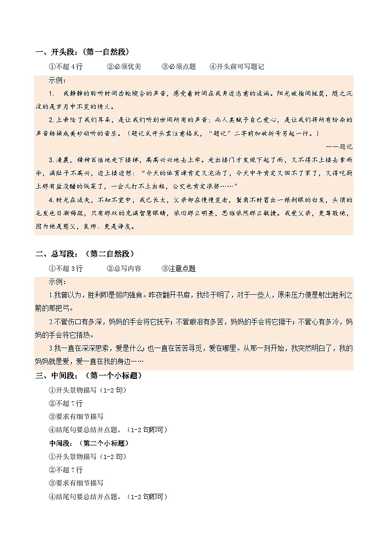 专题08 写作模板与高频素材积累 （考点清单）-2024-2025学年七年级语文上册期中考点大串讲（统编版2024）第3页