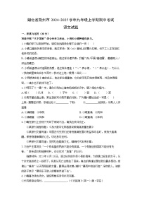 湖北省荆州市2024-2025学年九年级上学期期中考试语文试卷（学生版）