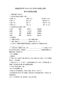 河南省郑州市2024-2025学年七年级上学期期中语文语文试卷（学生版）
