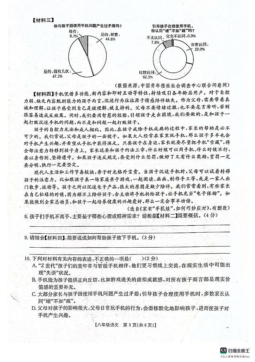陕西省西安市高陵区2025-2026学年八年级上学期期中考试语文试题第3页